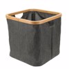 MRShome Kalathi Apothikefsis Polyester me Bamboo 30.5x30.5x30cm Deep Grey