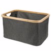 MRShome Kalathi Apothikefsis Polyester me Bamboo 45x30x24.5cm Deep Grey