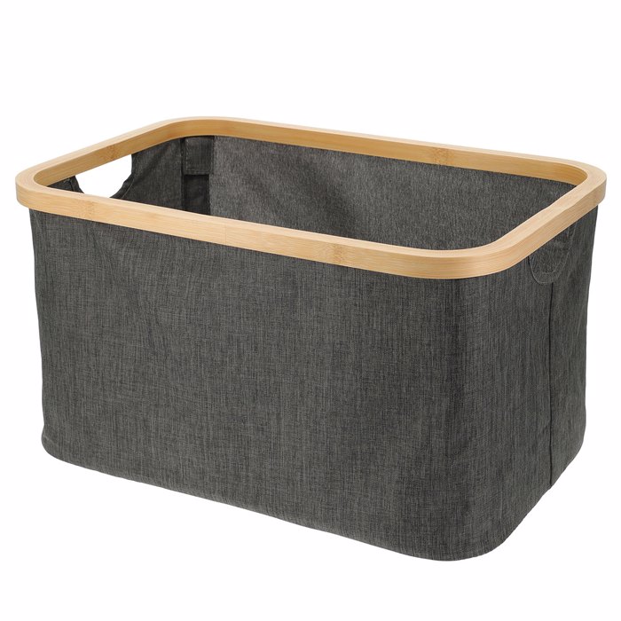 MRShome Kalathi Apothikefsis Polyester me Bamboo 45x30x24.5cm Deep Grey