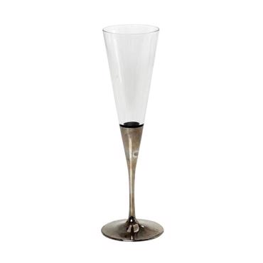 Ποτήρι V Champagne Διάφανο-Πλατίνα 150cc 4.5Χ22.5εκ RAB122K6 Espiel