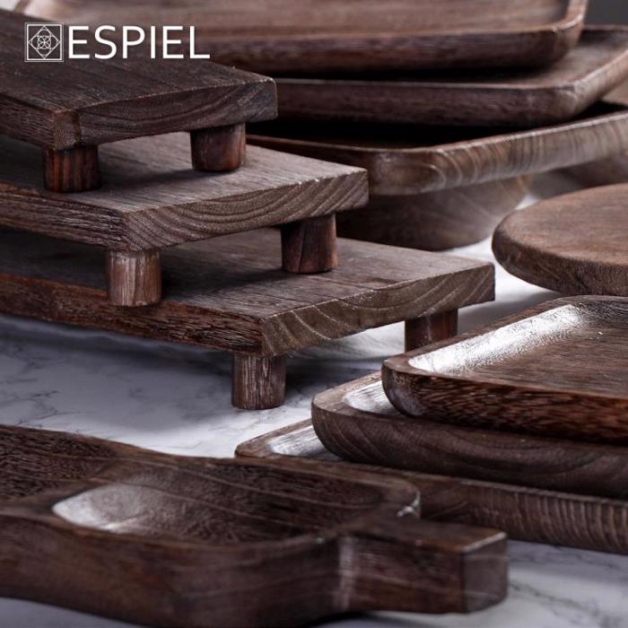 Plato Serbirismatos Tetragno Xulino Skouro Kafe 25X5ek XYP317 Espiel