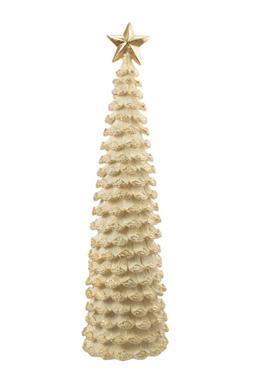 Zen Collection Χριστουγεννιάτικο Δέντρο Resin Κουκουνάρι Μπεζ/Χρυσό 12x12x45.5cm 50323