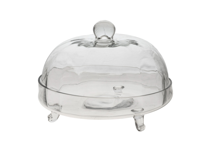 Zen Collection Tourtiera Gyalini Xeiropoiiti Diafani me Tripodi Basi F29.5x23cm 43445