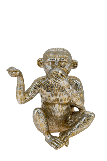 Zen Collection Διακοσμητικός Πίθηκος ''Δεν Μιλάω'' Resin Ασημί 47506