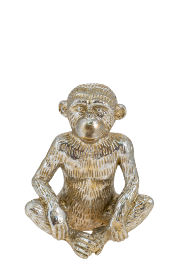 Zen Collection Διακοσμητικός Πίθηκος Resin Ασημί 47507